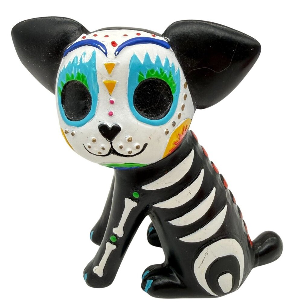 Day of the Dead Chihuahua Figurine Sugar Skull Dog Skeleton Dia De Los Muertos